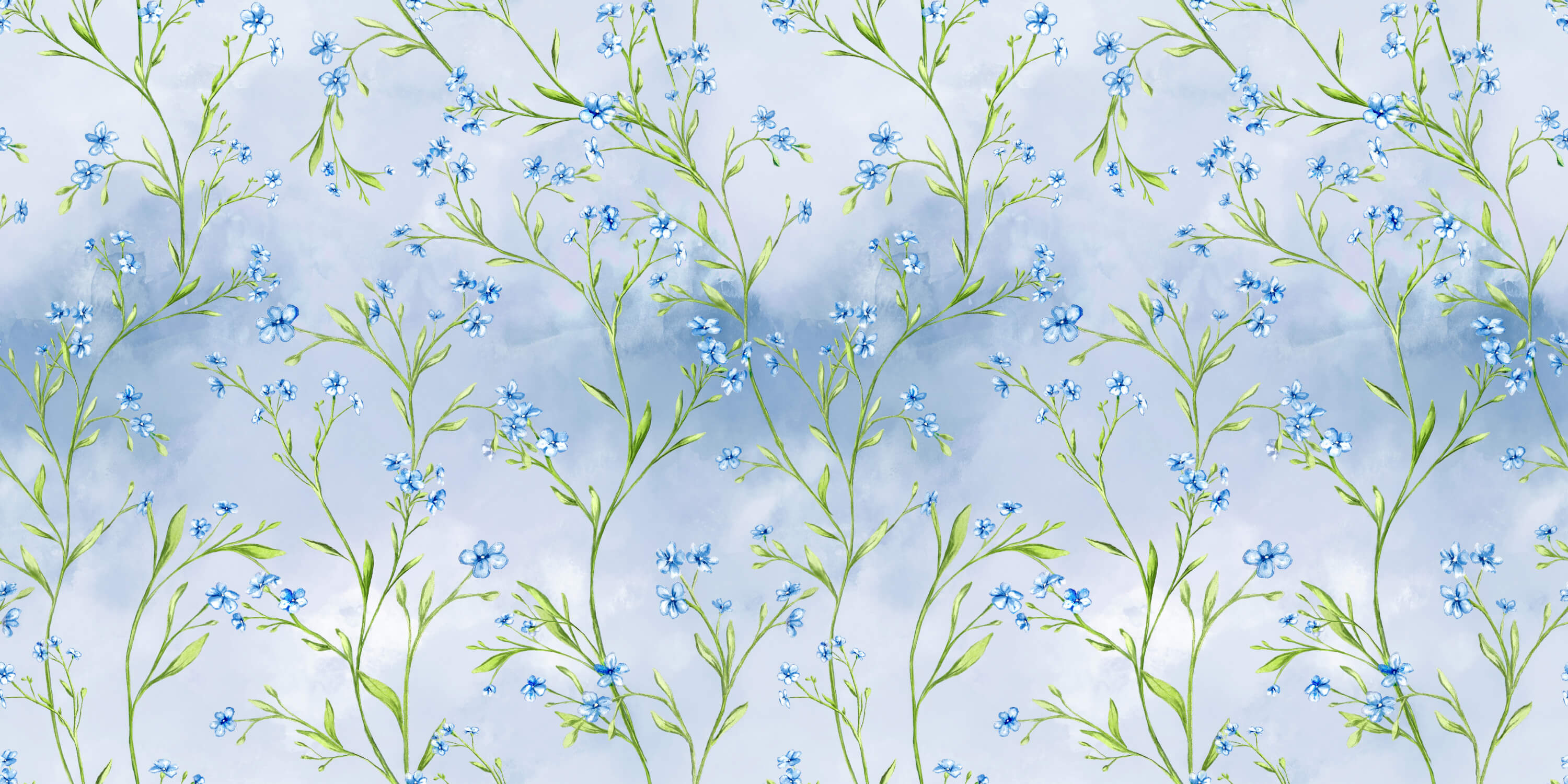 Blue Liberty floral pattern design file showing intricate botanical details