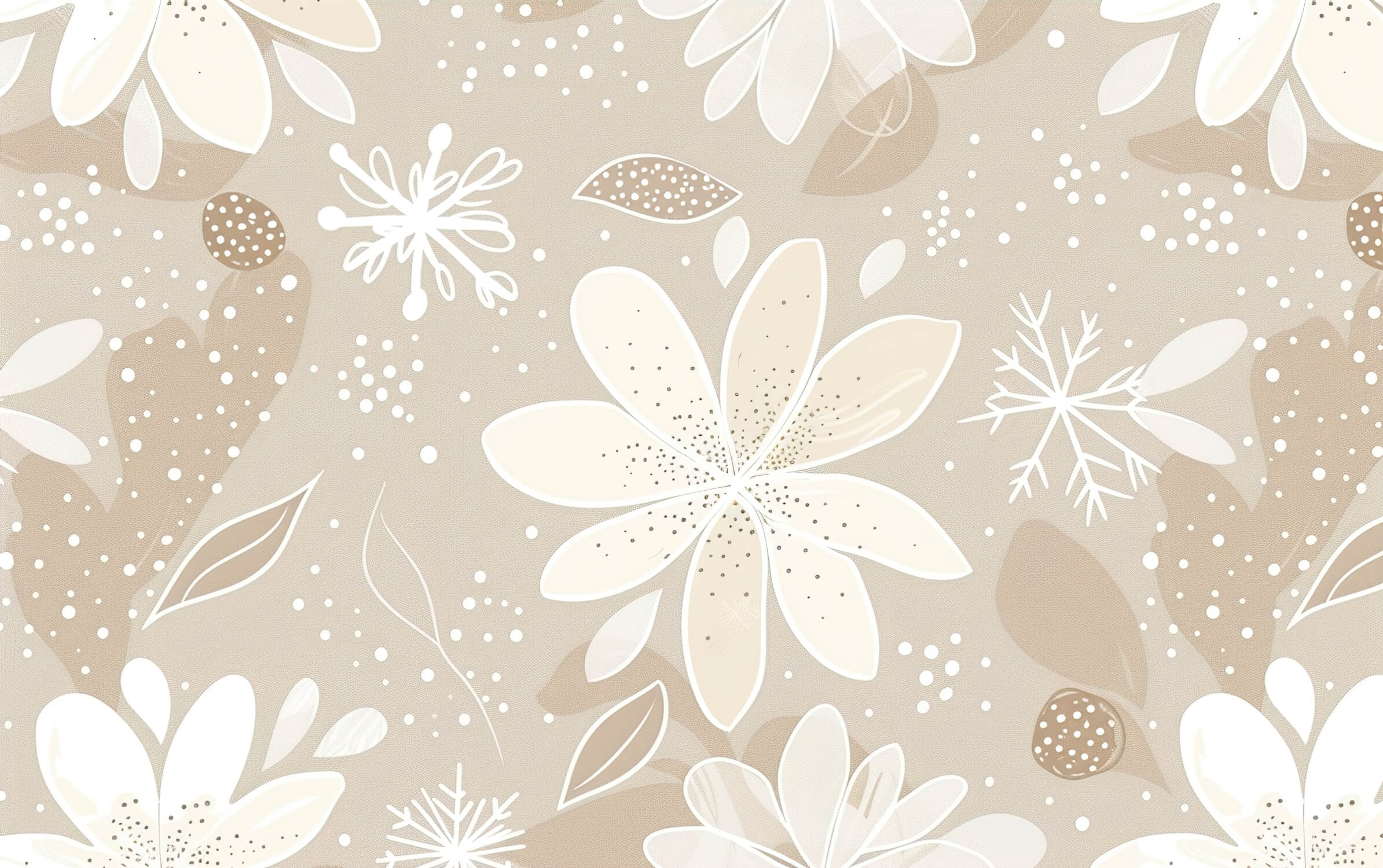 Beige snowflake floral wallpaper design file showing intricate pattern details