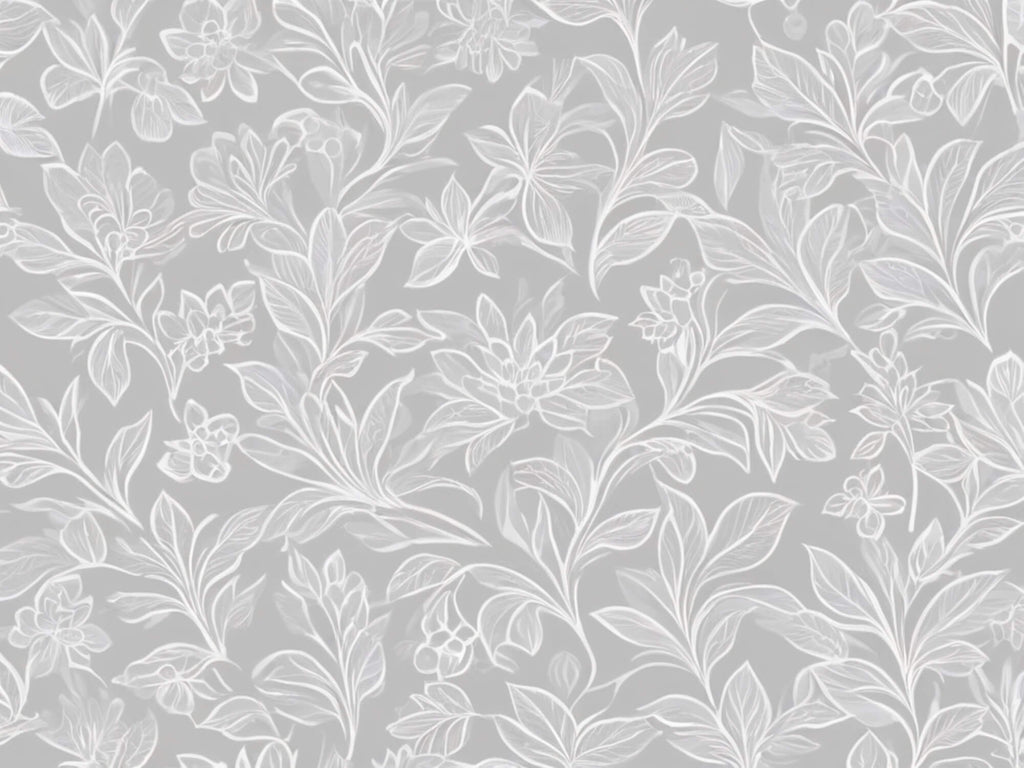 Elegant grey floral line art design file showing intricate botanical pattern details