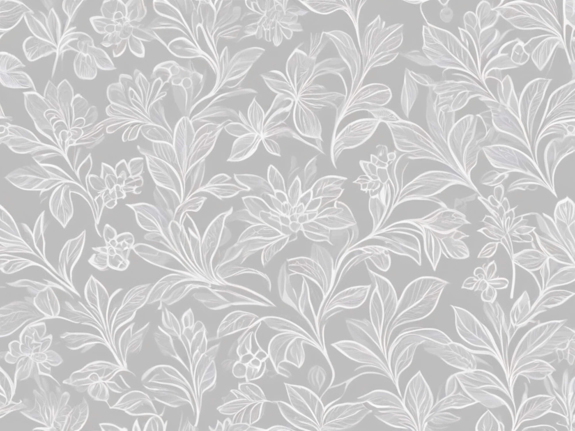 Elegant grey floral line art design file showing intricate botanical pattern details