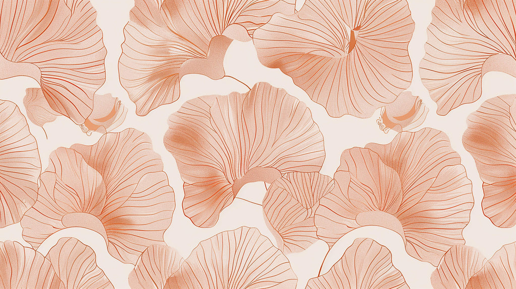 Large scale terracotta petal wallpaper design file showing detailed pattern and texture