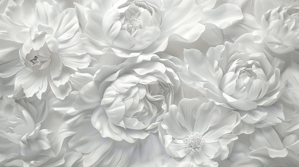 White roses design file showing intricate floral pattern and realistic 3D details