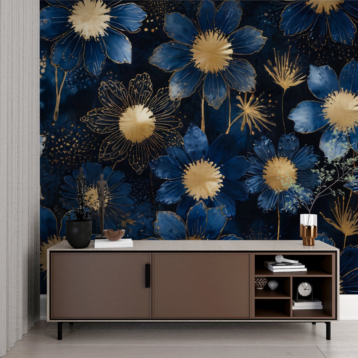 Elegant floral pattern making statement in luxury hotel lobby
