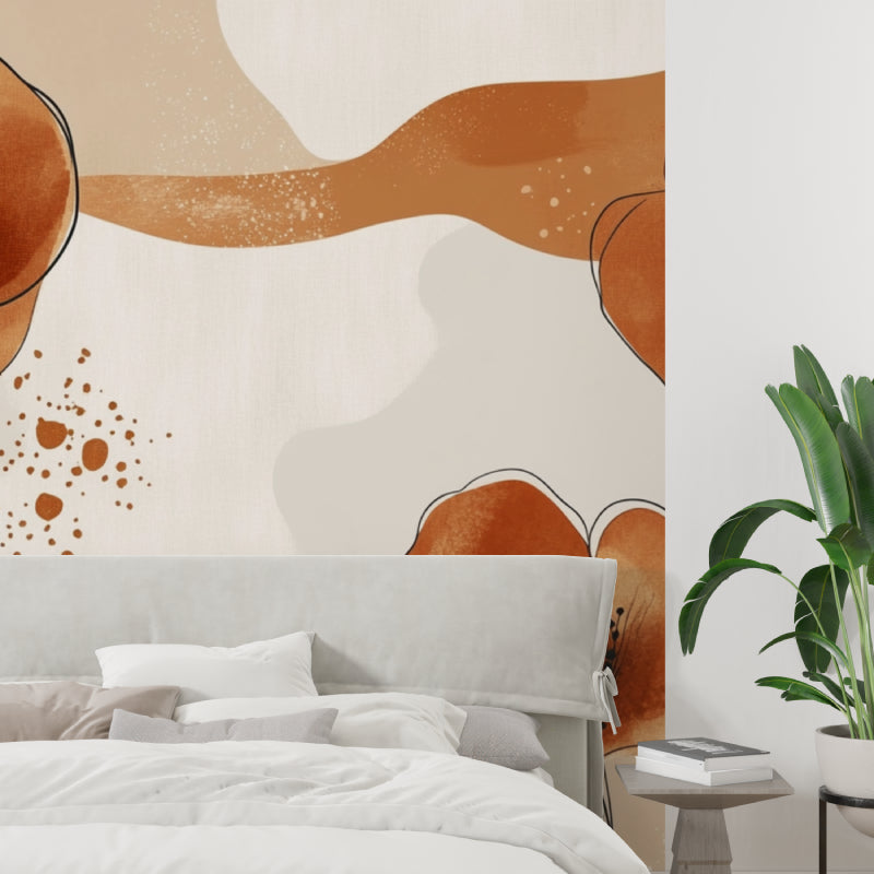 Boho floral wallpaper making a statement in a cozy home office space