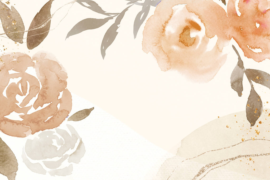 Watercolor floral wallpaper design file showing detailed beige and terracotta pattern