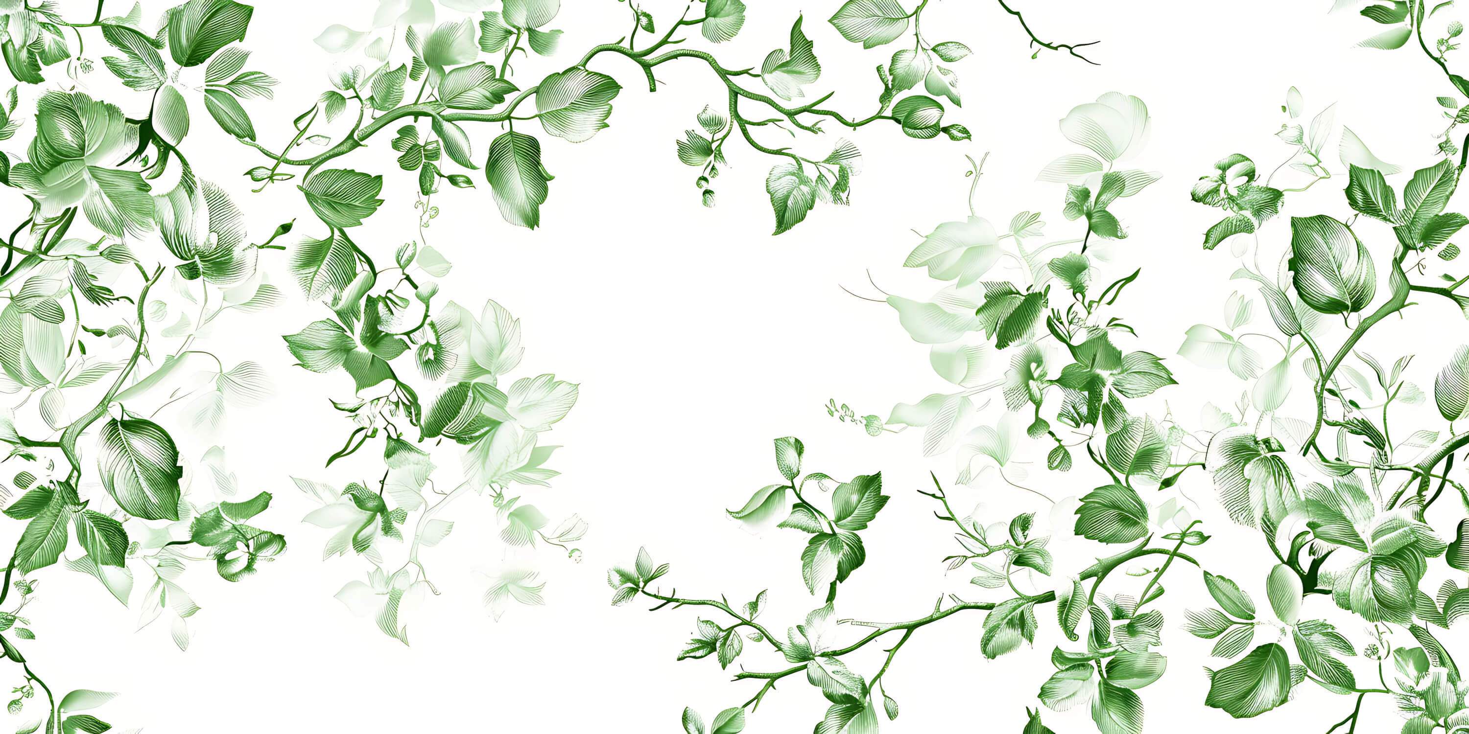 Detailed design file of green botanical pattern showing intricate leaf artwork