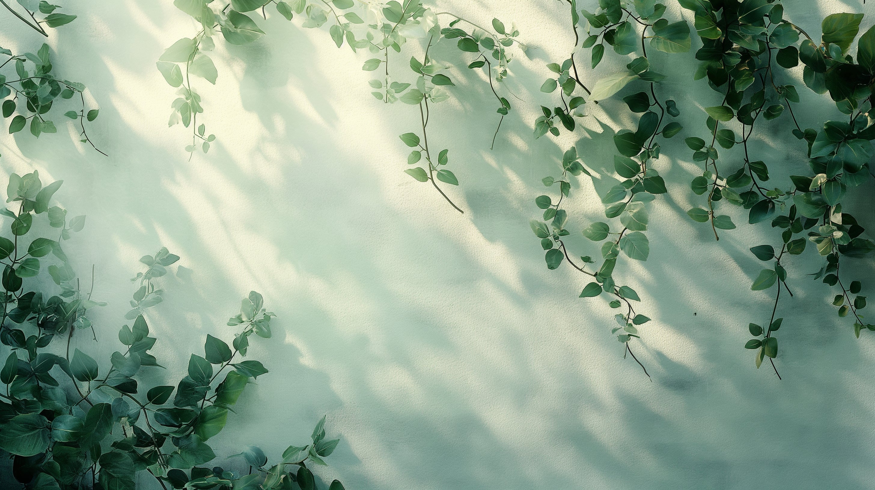 Green vine shadow wallpaper design file showing detailed leaf patterns and light effects