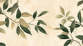 Botanical leaf wallpaper creating a fresh modern look in a bright living room setting