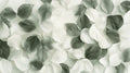 Botanical leaf wallpaper in sage green and white creating a peaceful atmosphere in a modern living room
