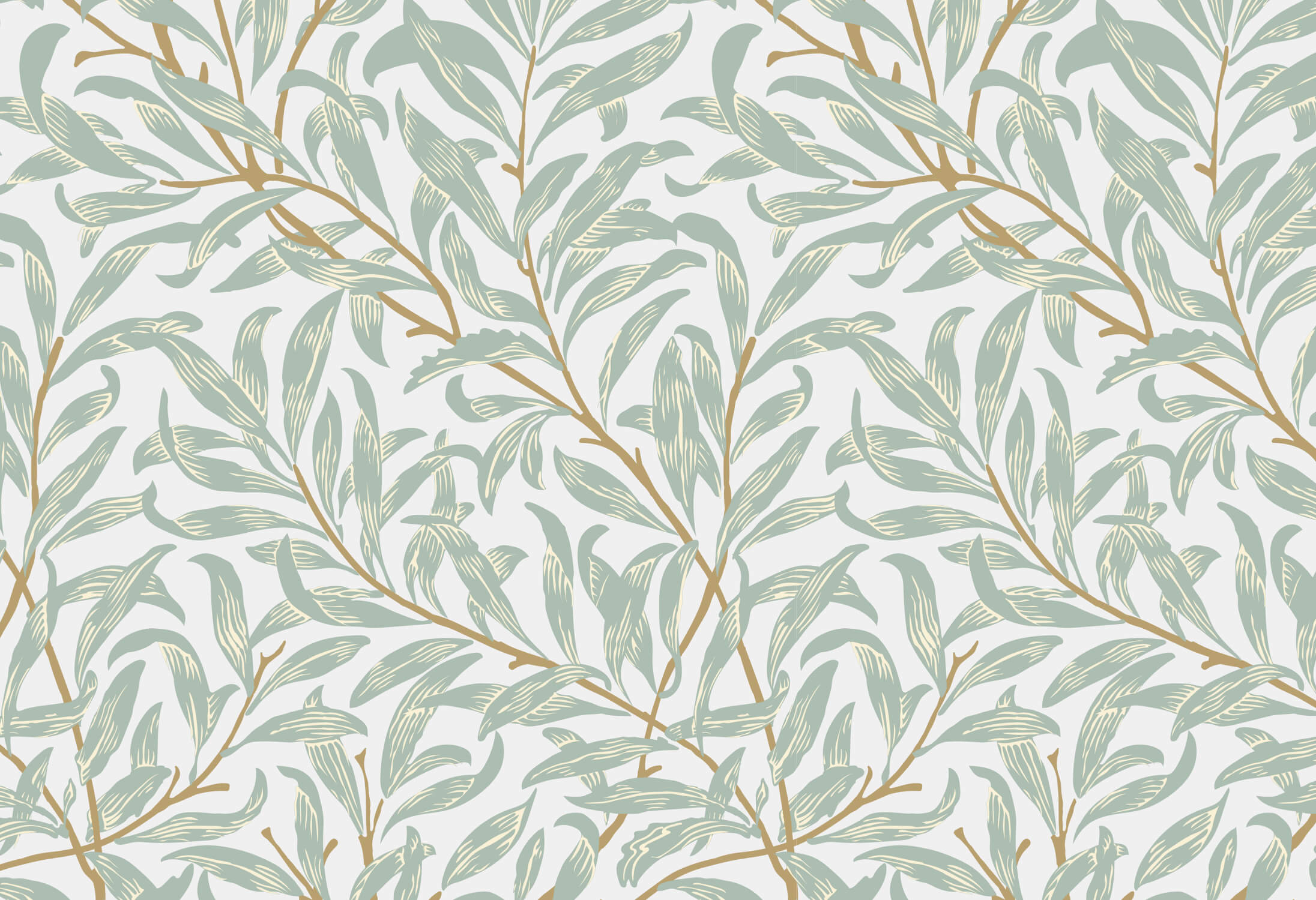 Delicate sage green botanical pattern design file showing intricate leaf details and texture