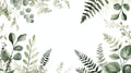 Botanical watercolor wallpaper mural creating a fresh green accent in a bright modern living room with natural light