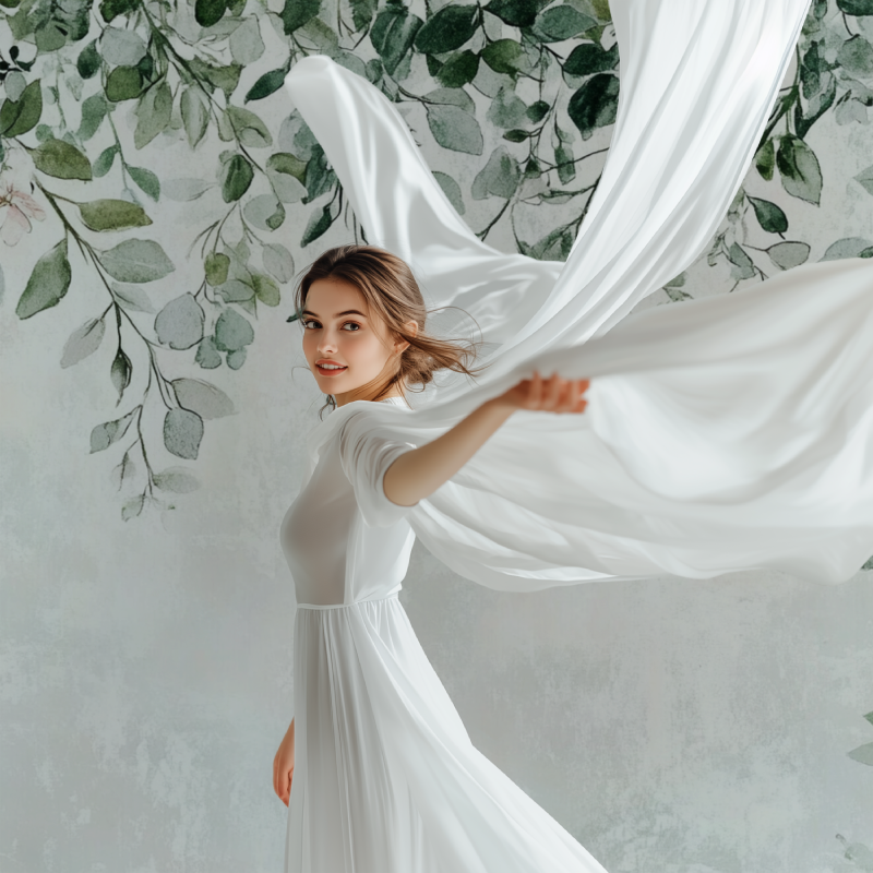 Green foliage wallpaper transforming a bedroom into a calming sanctuary
