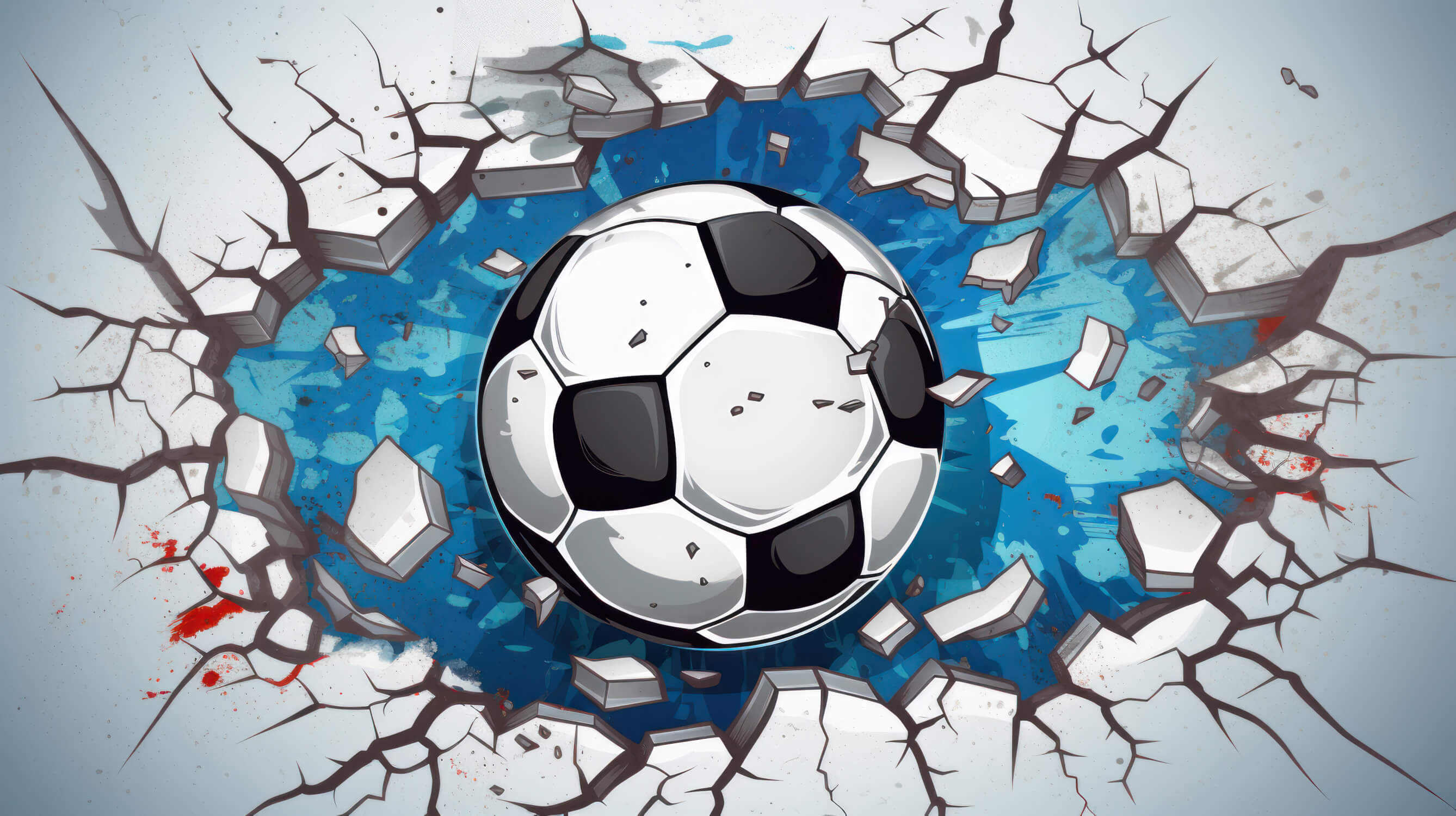 3D Football breaking wall design file showing detailed texture and pattern