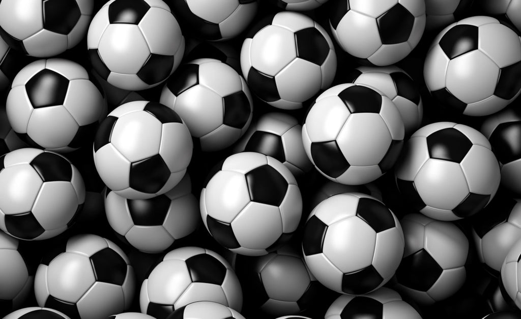 3D Football pattern wallpaper design file showing detailed black and white soccer ball arrangement