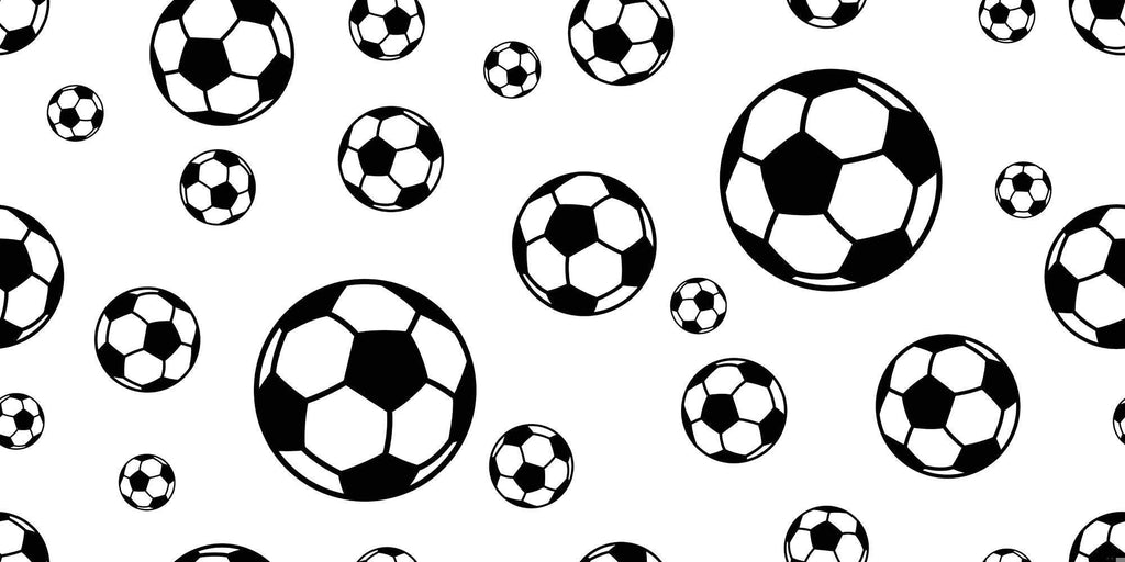 Black and white soccer ball pattern design file showing detailed football wallpaper print