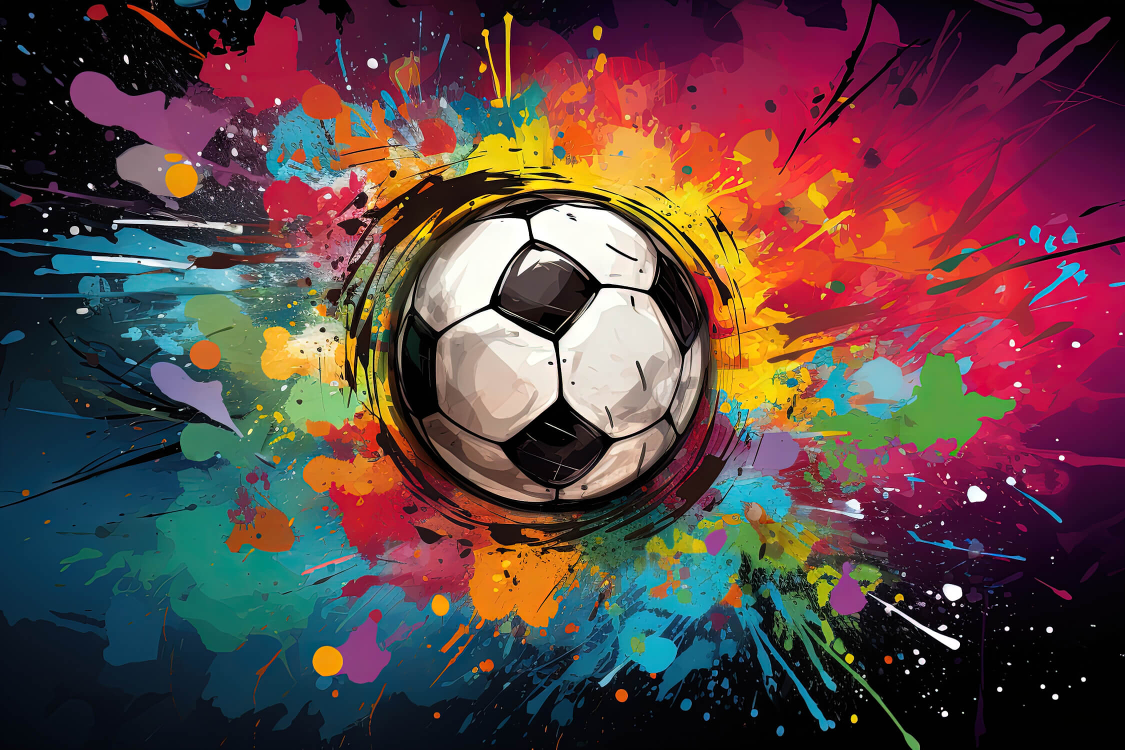 Football graffiti design file showing detailed pattern with vibrant color splashes