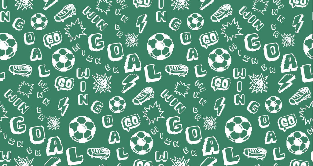 Pixel football wallpaper design file showing retro gaming pattern with footballs and arcade elements