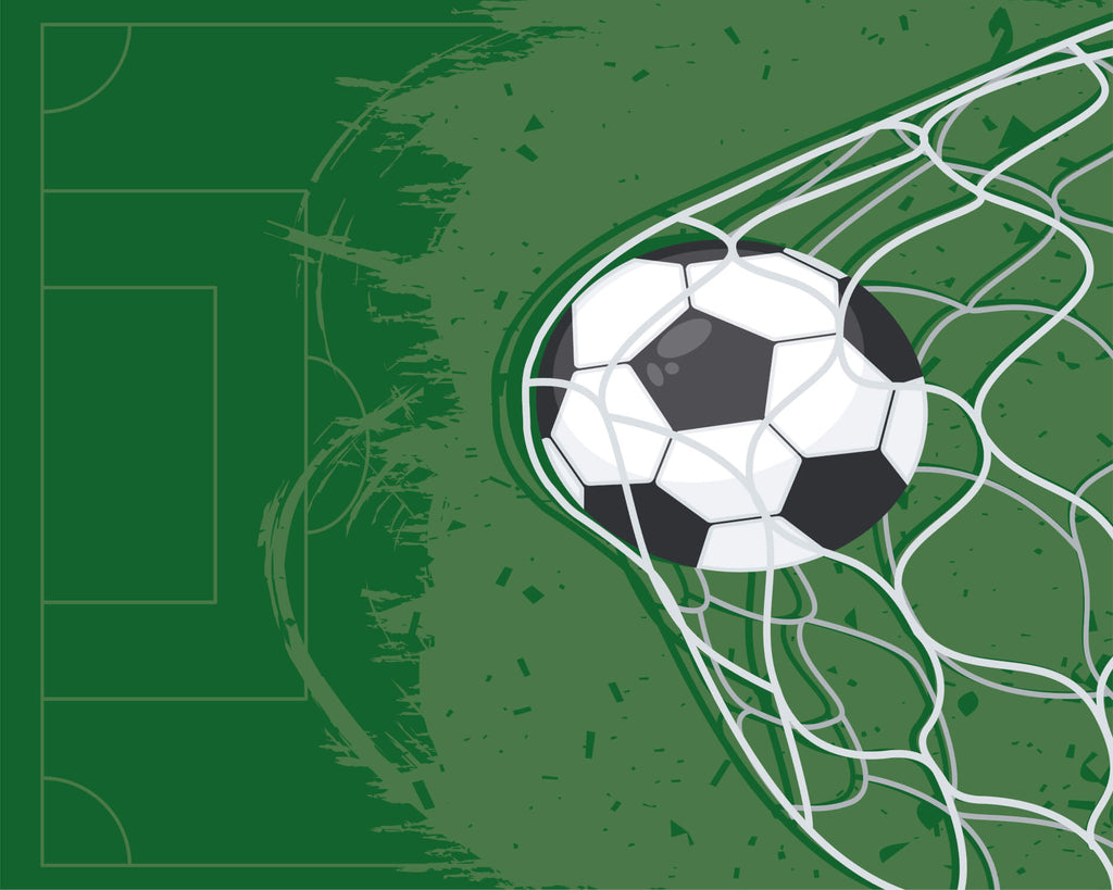 Soccer ball in net design file showing detailed pattern and vibrant colors