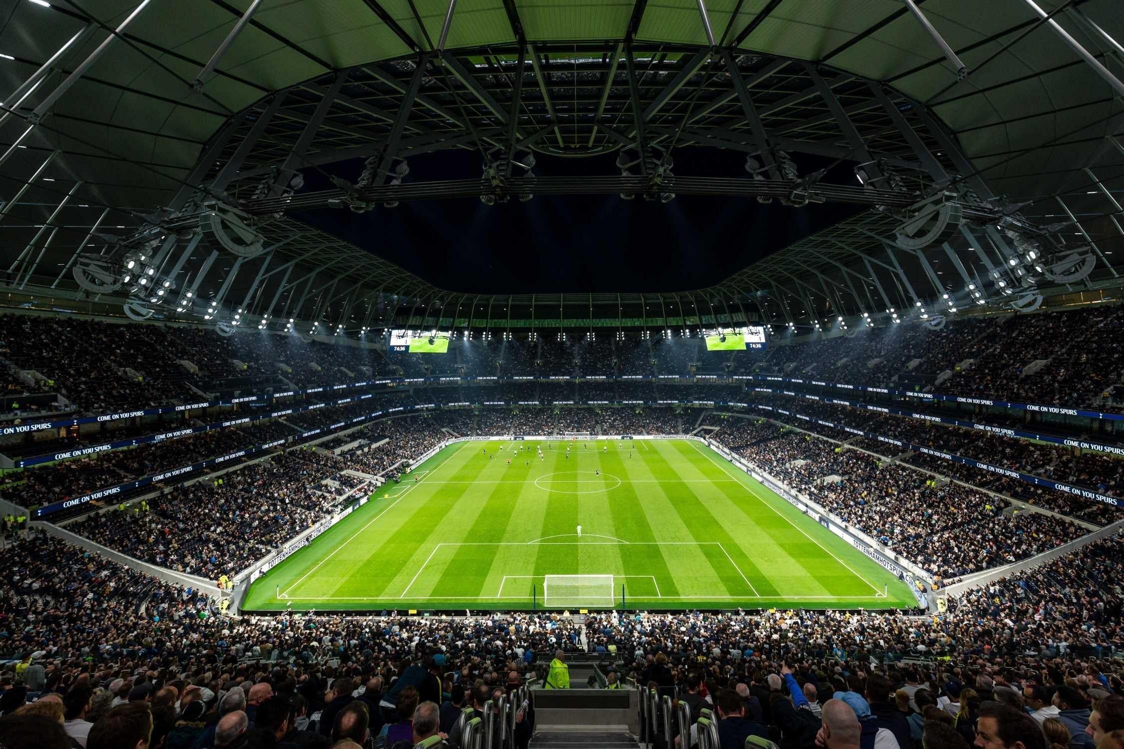 Football stadium wallpaper design file showing detailed professional arena view with pitch and stands