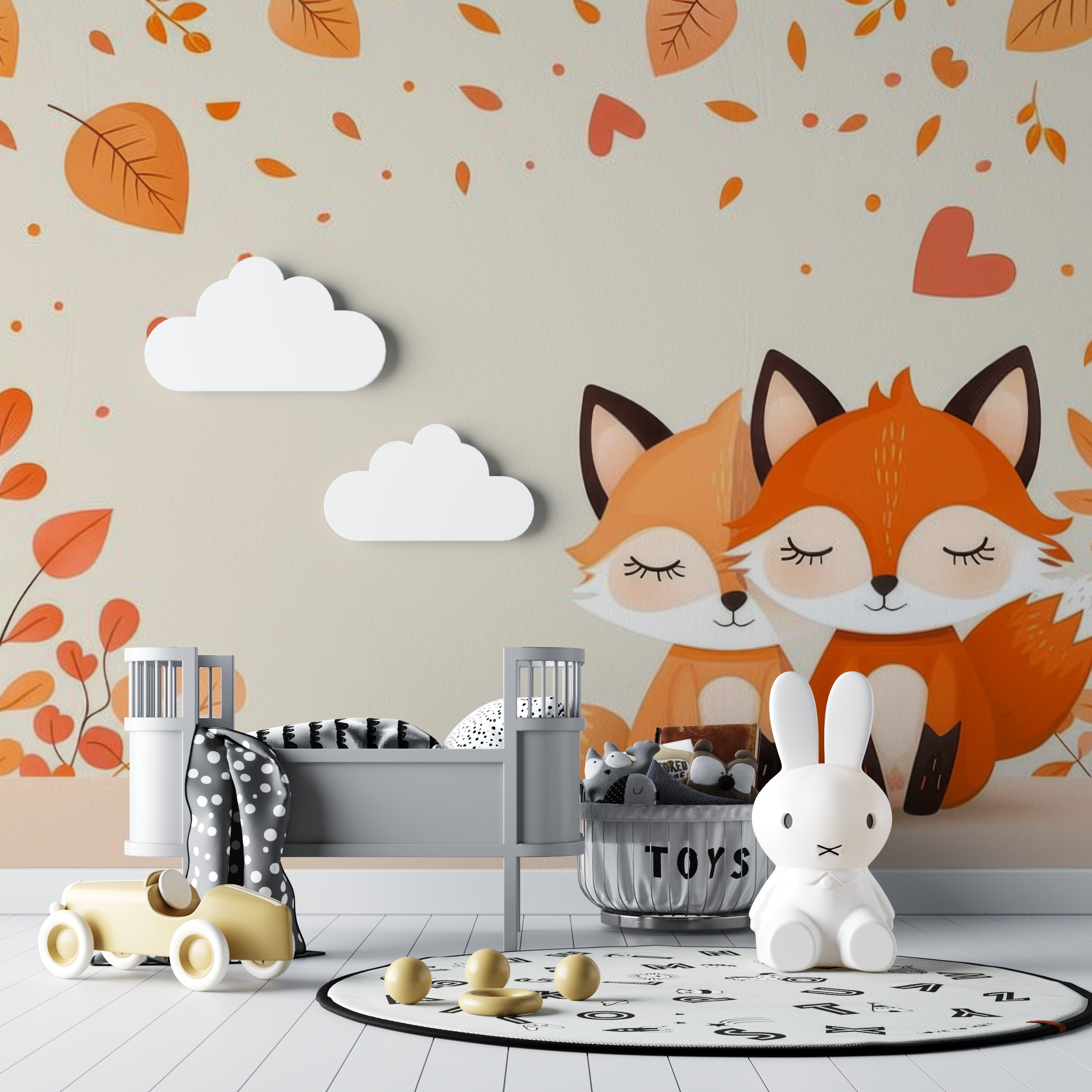 Forest animal wallpaper brightening a kids reading nook with natural light