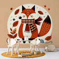 Forest Animals Wallpaper styled in a cozy nursery corner with rocking chair and soft lighting, creating a magical bedtime story setting