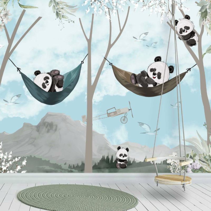 Woodland creatures mural wallpaper bringing charm to a child's reading corner