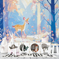 Forest Animals Wallpaper in a bright nursery, showing a magical deer design creating a peaceful atmosphere for sleep