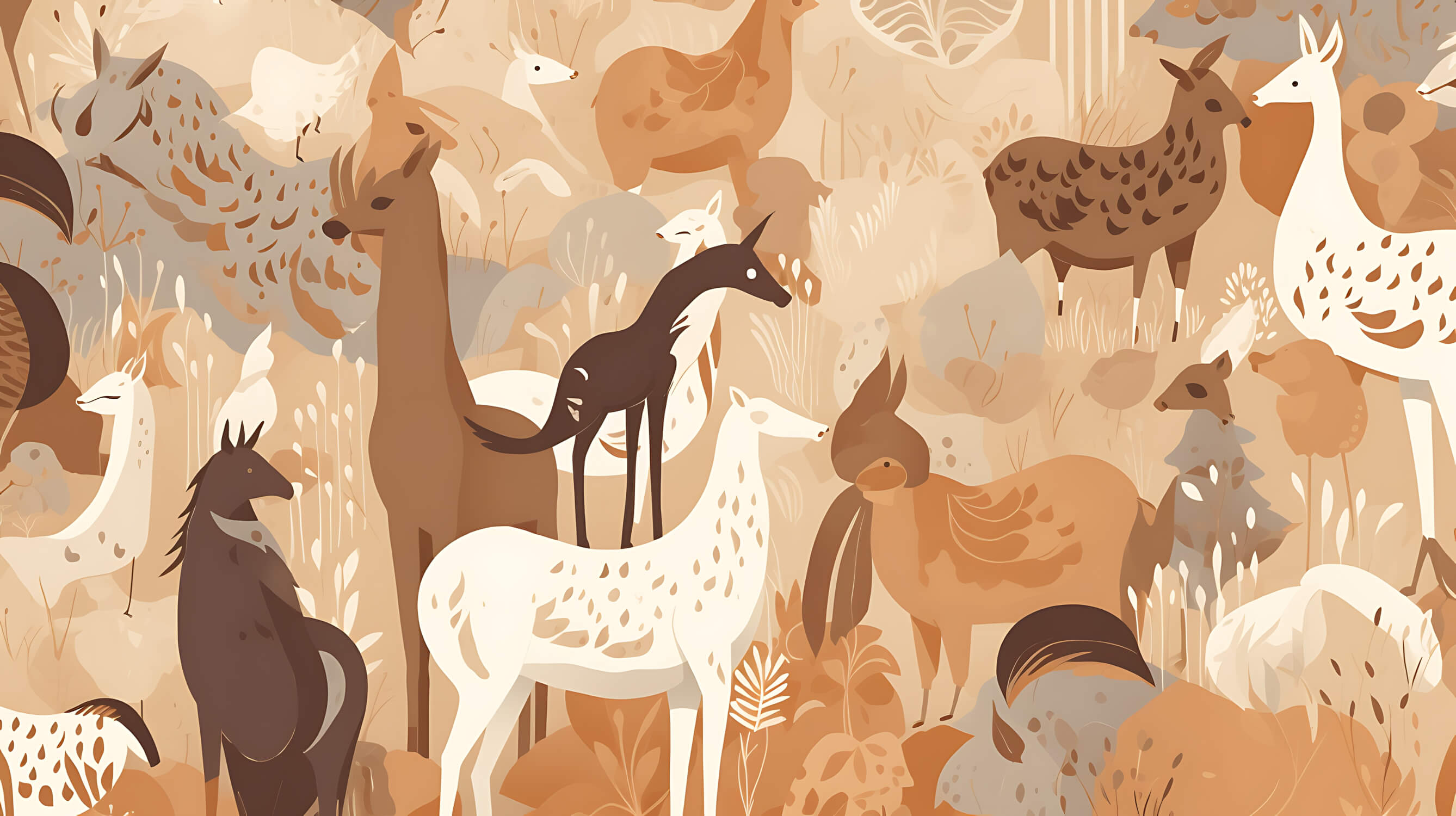 Forest animals design file showing full pattern with terracotta color scheme