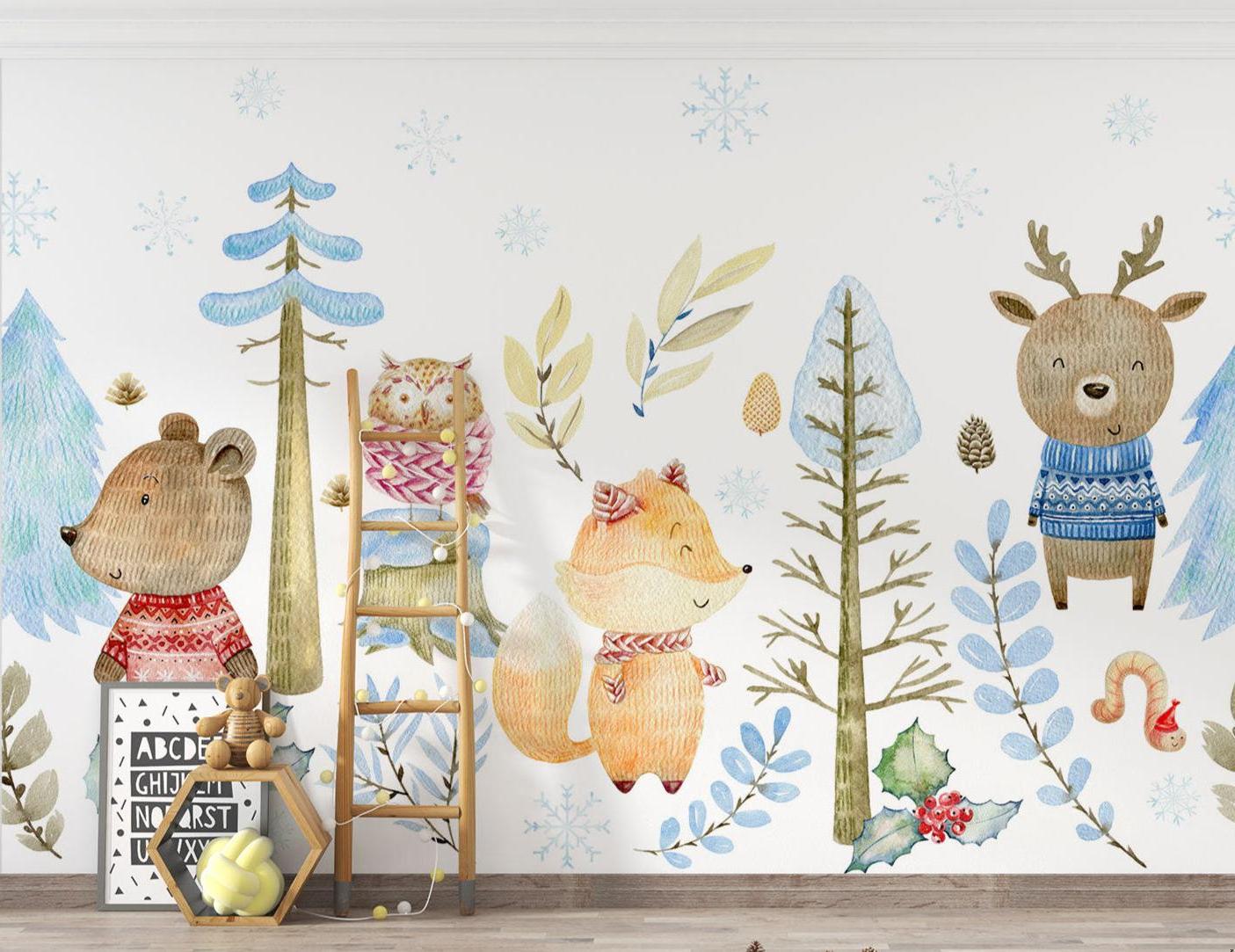 Forest Animals Wallpaper creating magic in toddler bedroom