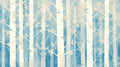 Blue Forest Birch Tree Wallpaper in modern living room with natural light highlighting the white tree trunks