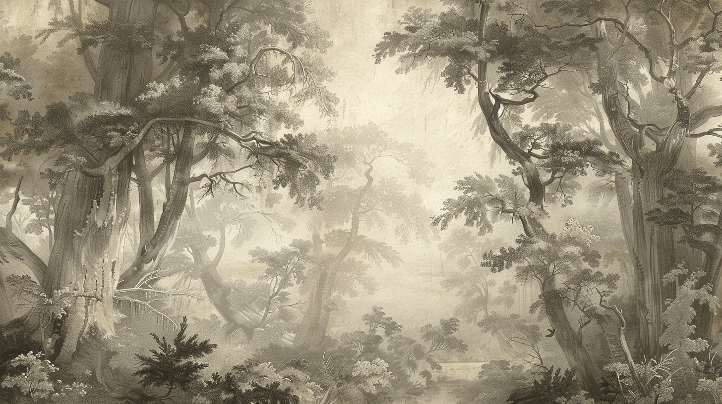 Sepia forest branches design file showing intricate pattern detail