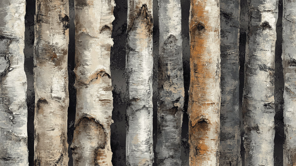 Birch tree pattern design file showing detailed bark textures and natural color variations