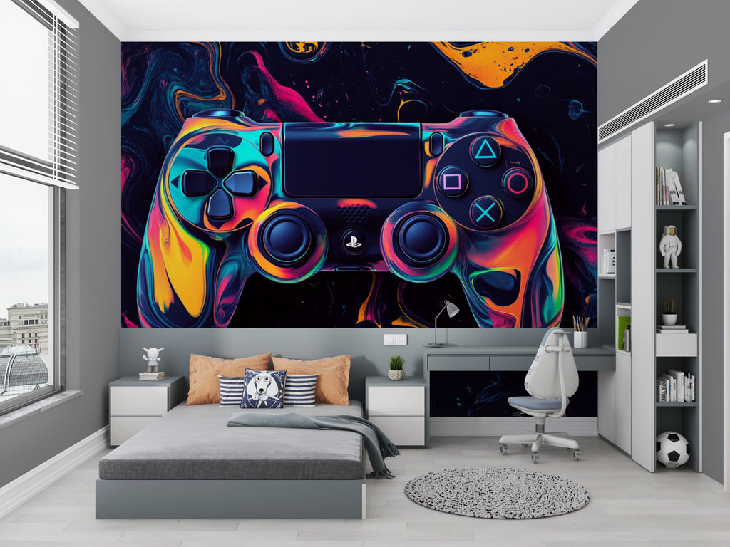 Gaming Room Wallpaper in entertainment area with gaming corner