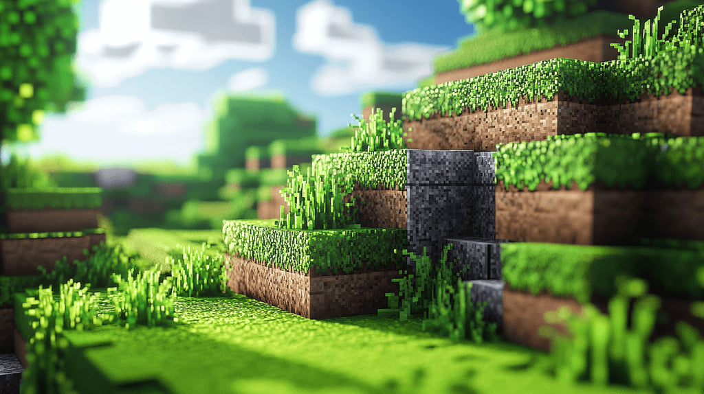 Design file of pixelated landscape gaming wallpaper showing full pattern and colors