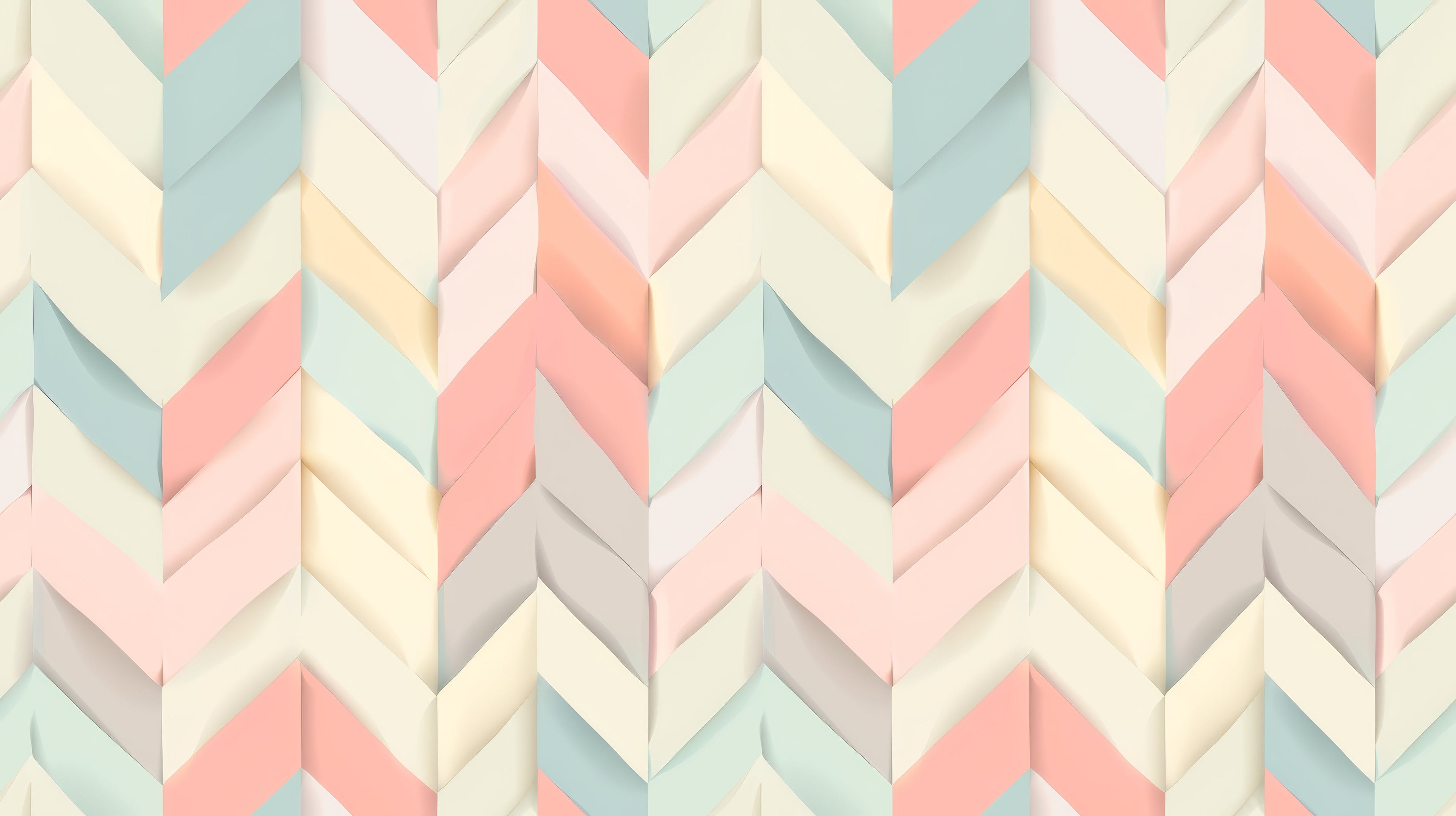 Design file showing the detailed 3D chevron pattern in soft pastel colors