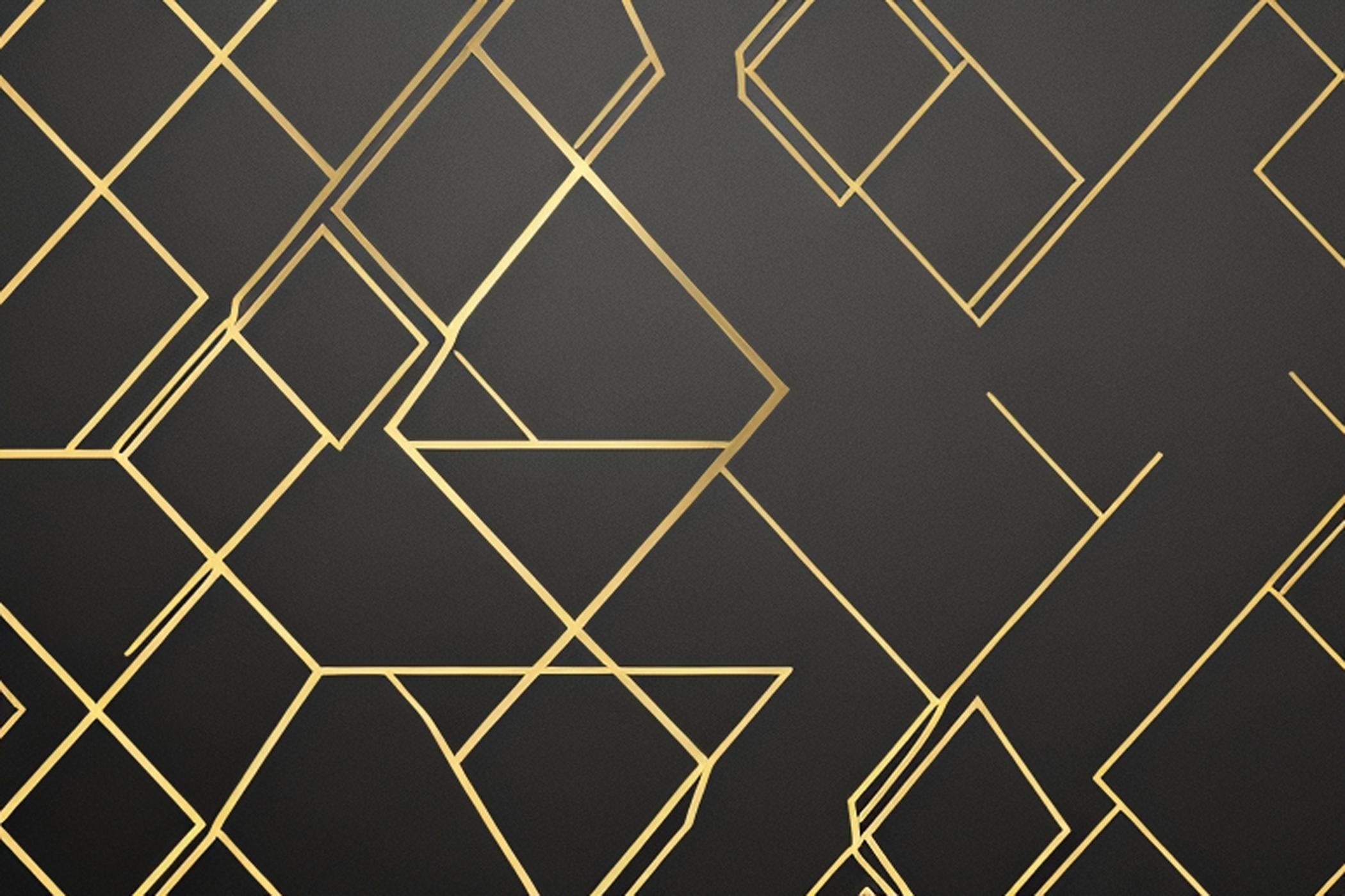 Art Deco geometric pattern design file showing detailed black and gold layout