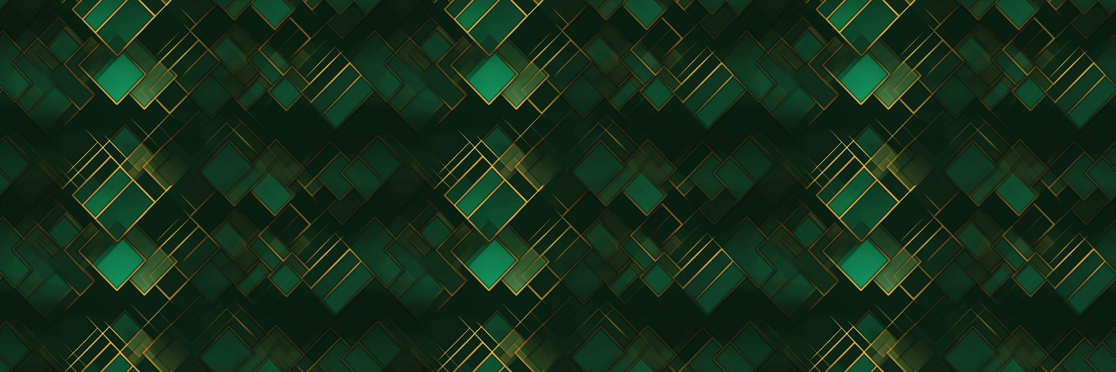 Green and gold geometric wallpaper design file showing intricate art deco pattern details