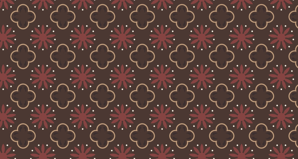Art Deco geometric wallpaper design file showing quatrefoil and floral pattern detail
