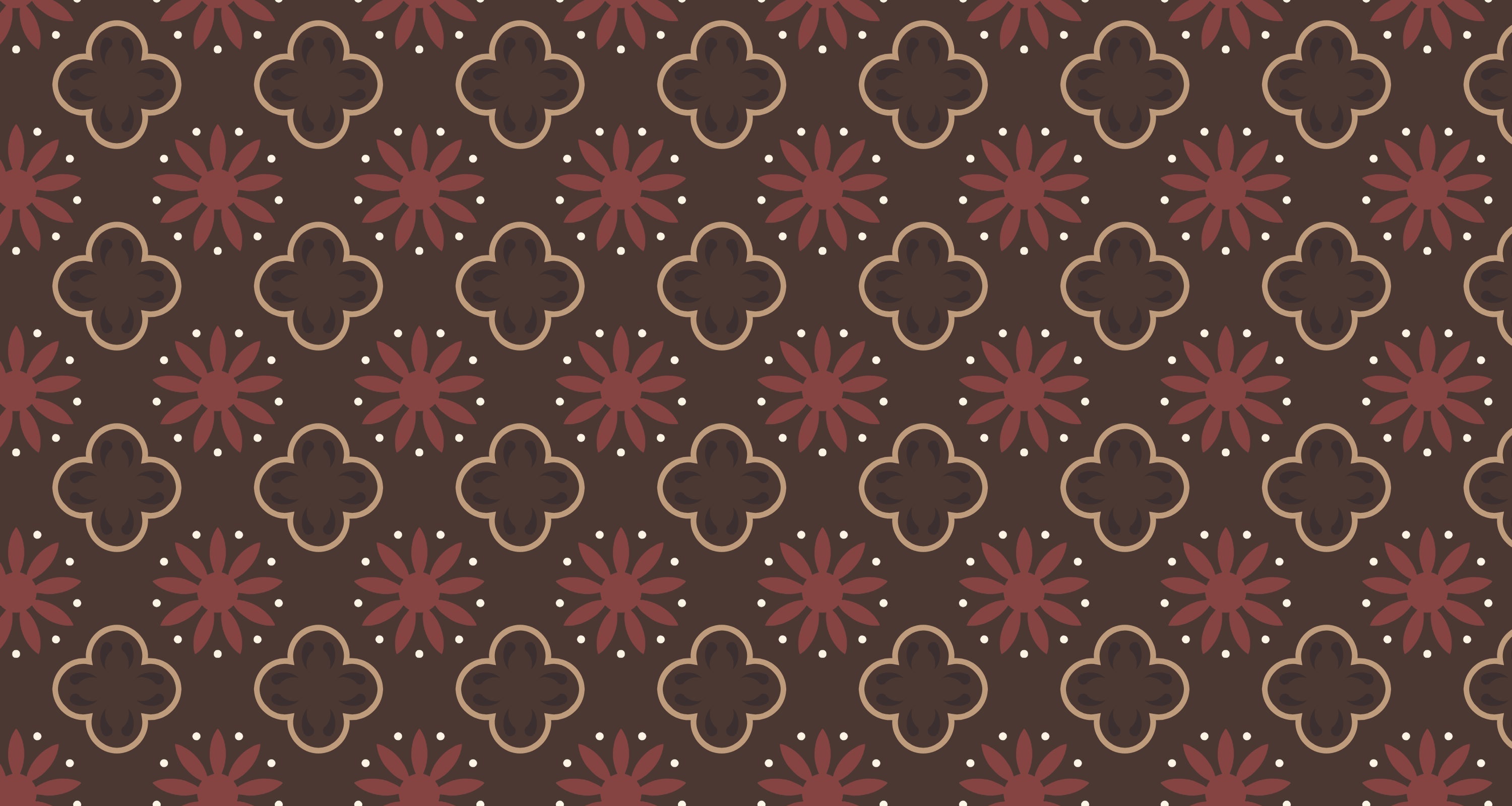 Art Deco geometric wallpaper design file showing quatrefoil and floral pattern detail