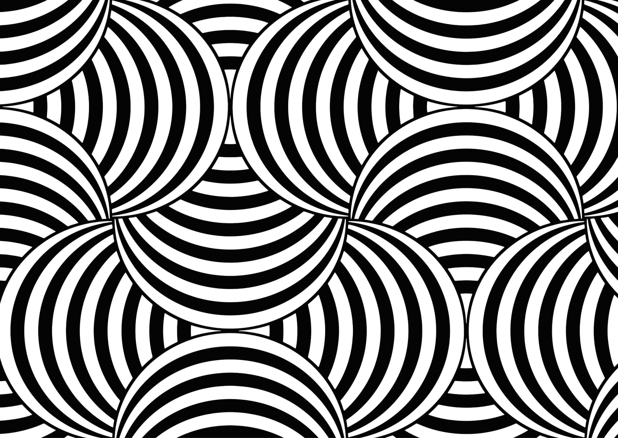 Black and white geometric pattern design file showing intricate circular optical illusion detail