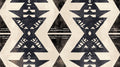 Modern living room with striking Black and White Geometric Tribal Wallpaper creating a bold accent wall