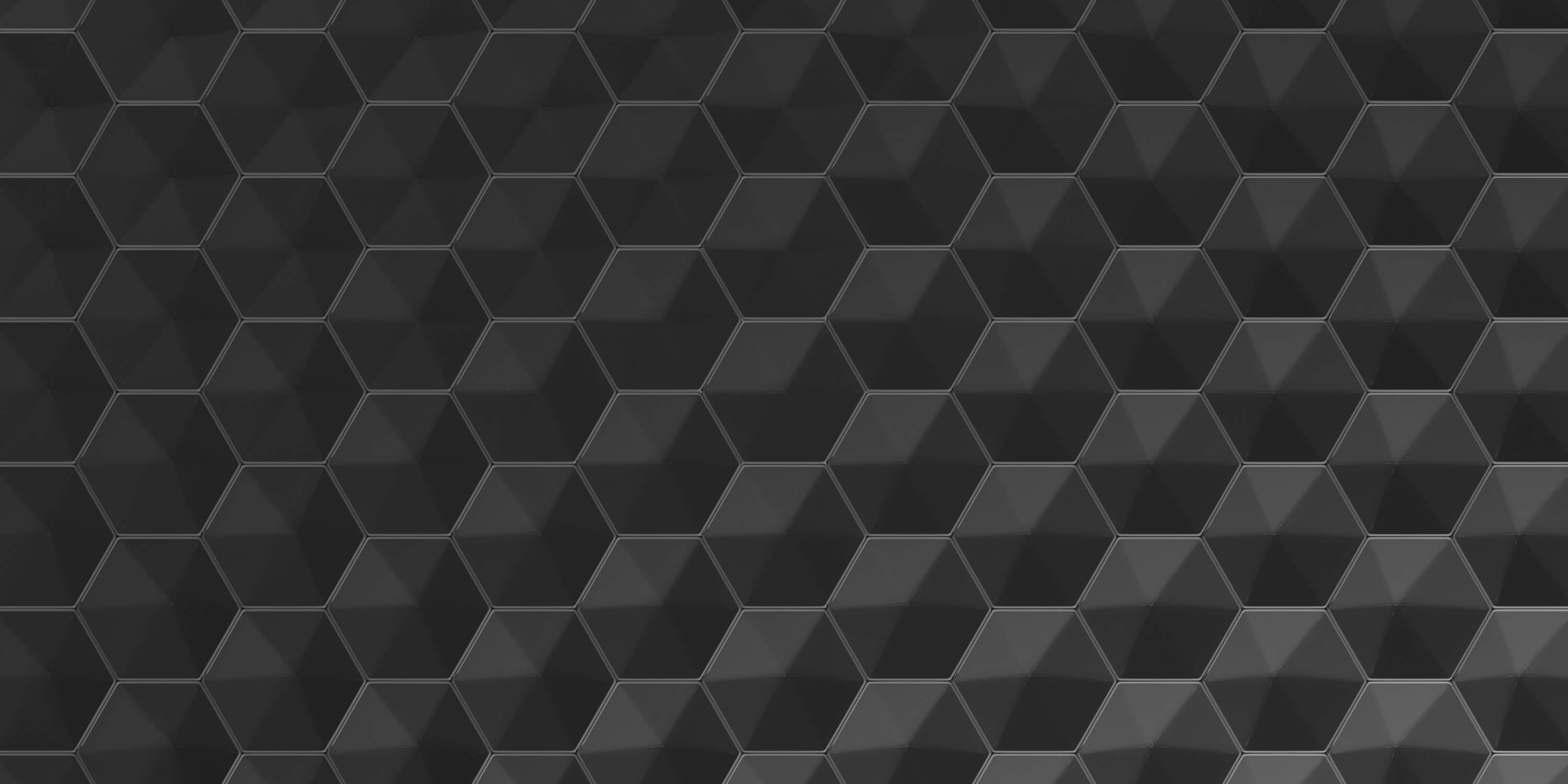Design file of black 3D hexagon pattern showing precise geometric shapes and shadows