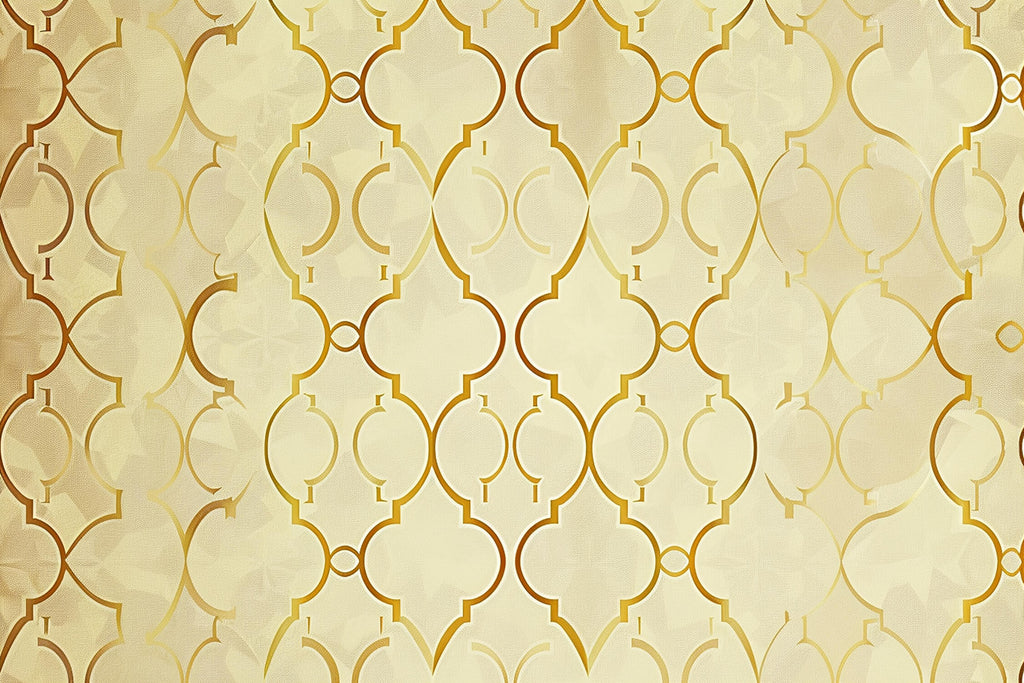 Geometric gold lattice pattern wallpaper design file showing intricate details and true color representation