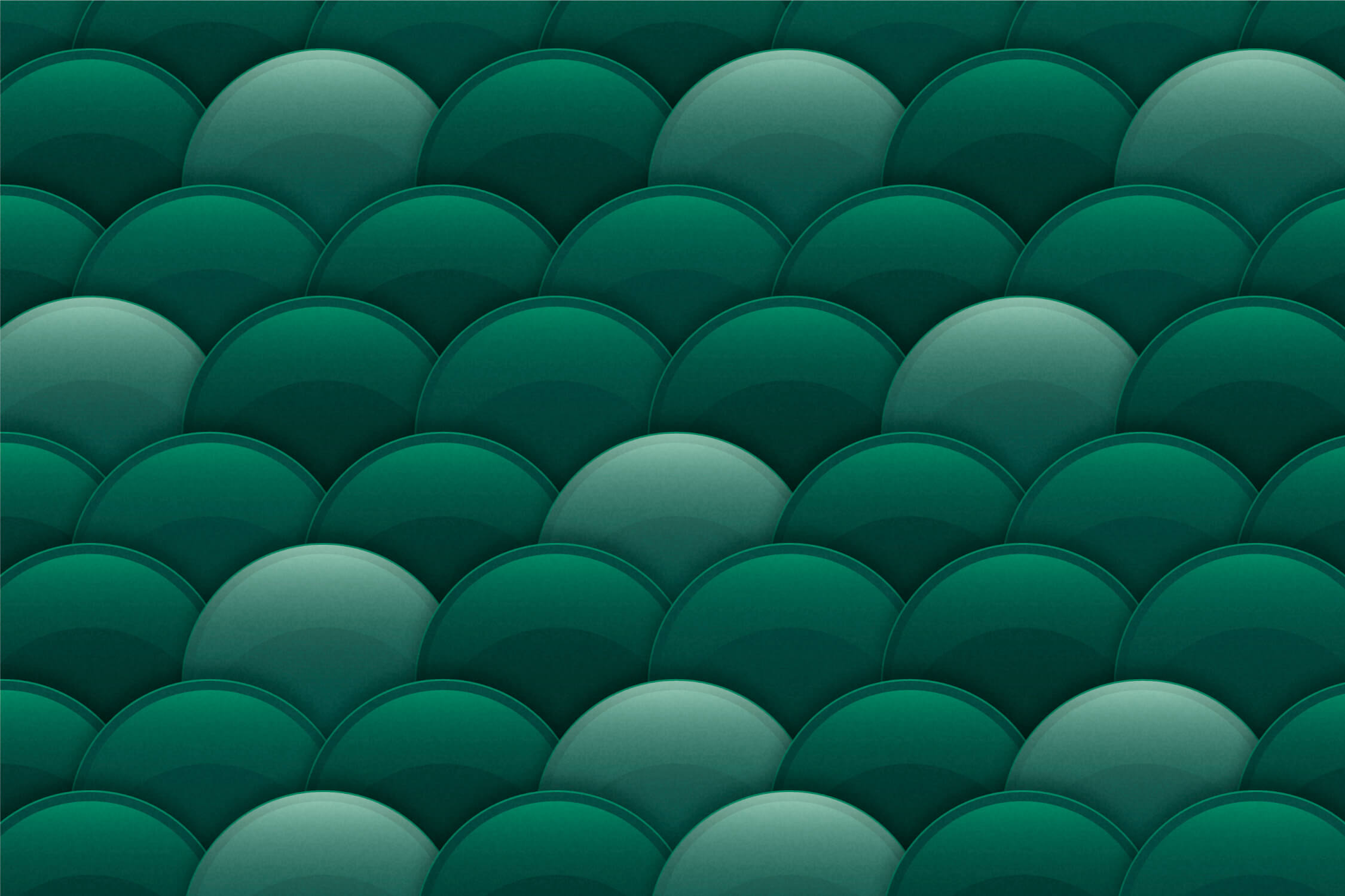 Design file showing intricate detail of emerald green art deco scale pattern