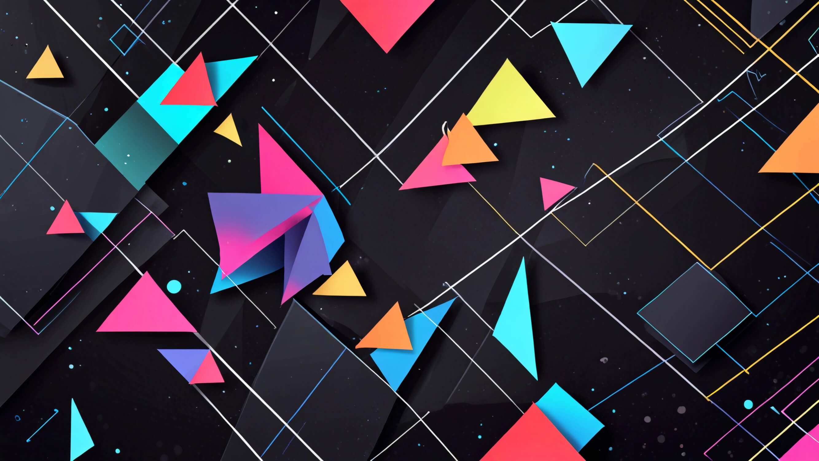 Design file of geometric triangle pattern showing vibrant colors and 3D effect