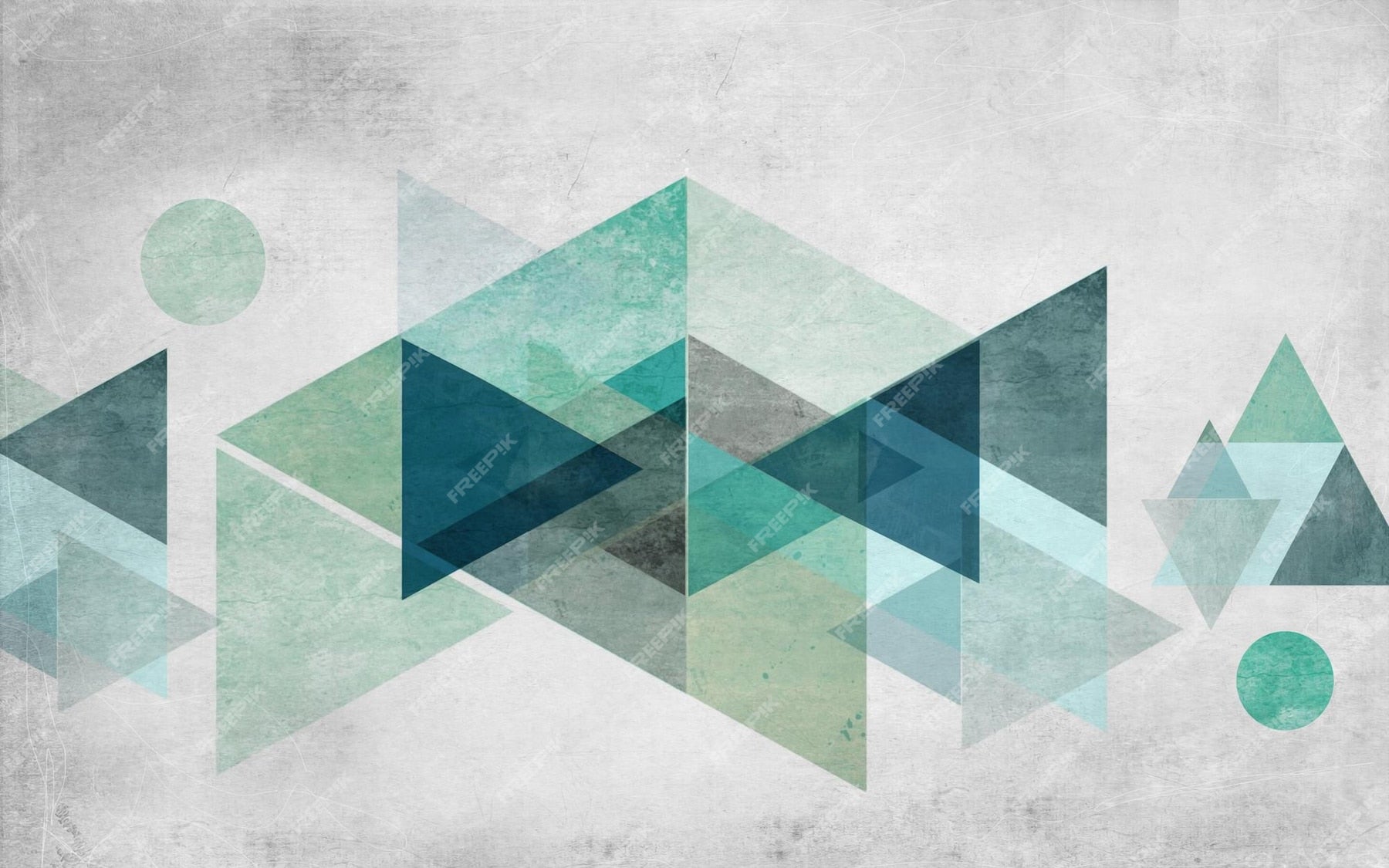 Design file: Modern geometric triangle pattern with tree silhouette in mint green and grey