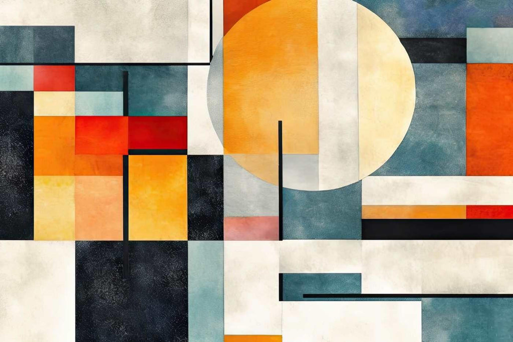 Modern geometric pattern design file showing detailed orange and teal art deco shapes