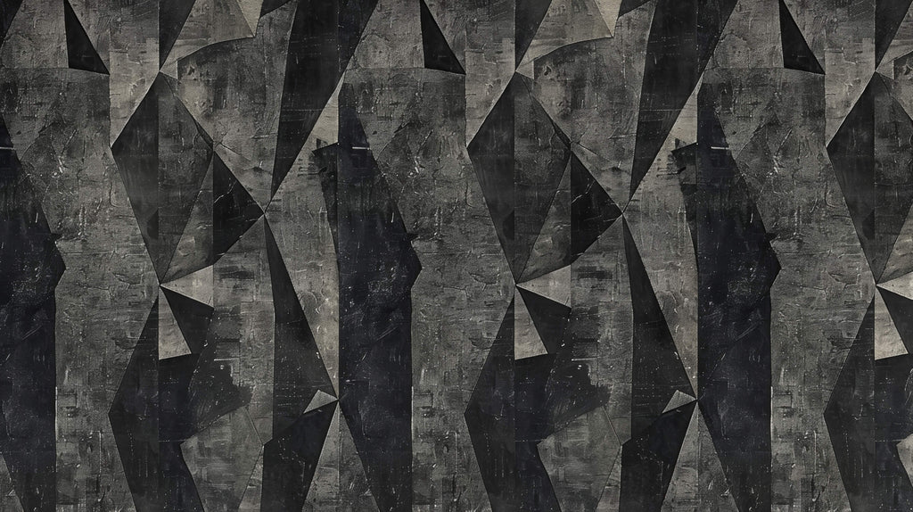 Geometric wallpaper design file showing detailed angular pattern in black and grey