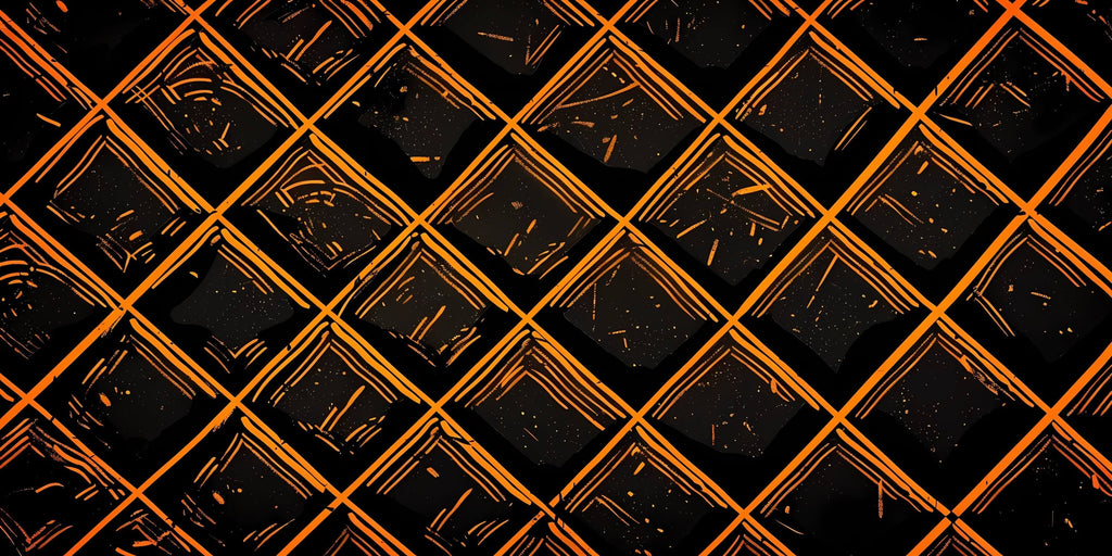Geometric diamond pattern design file showing intricate black and orange brushstroke details