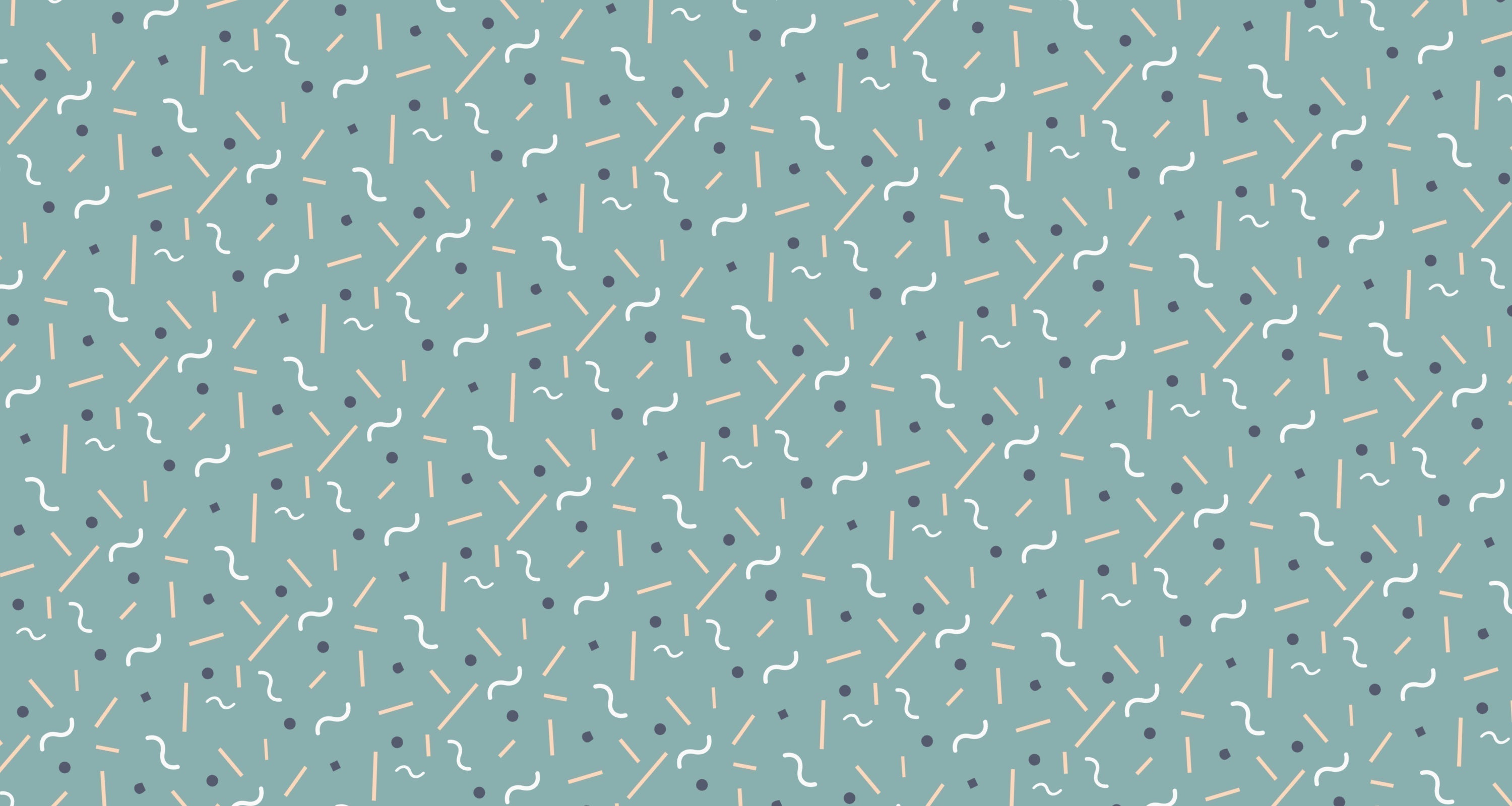 Geometric pattern wallpaper design file featuring playful shapes on sage green background